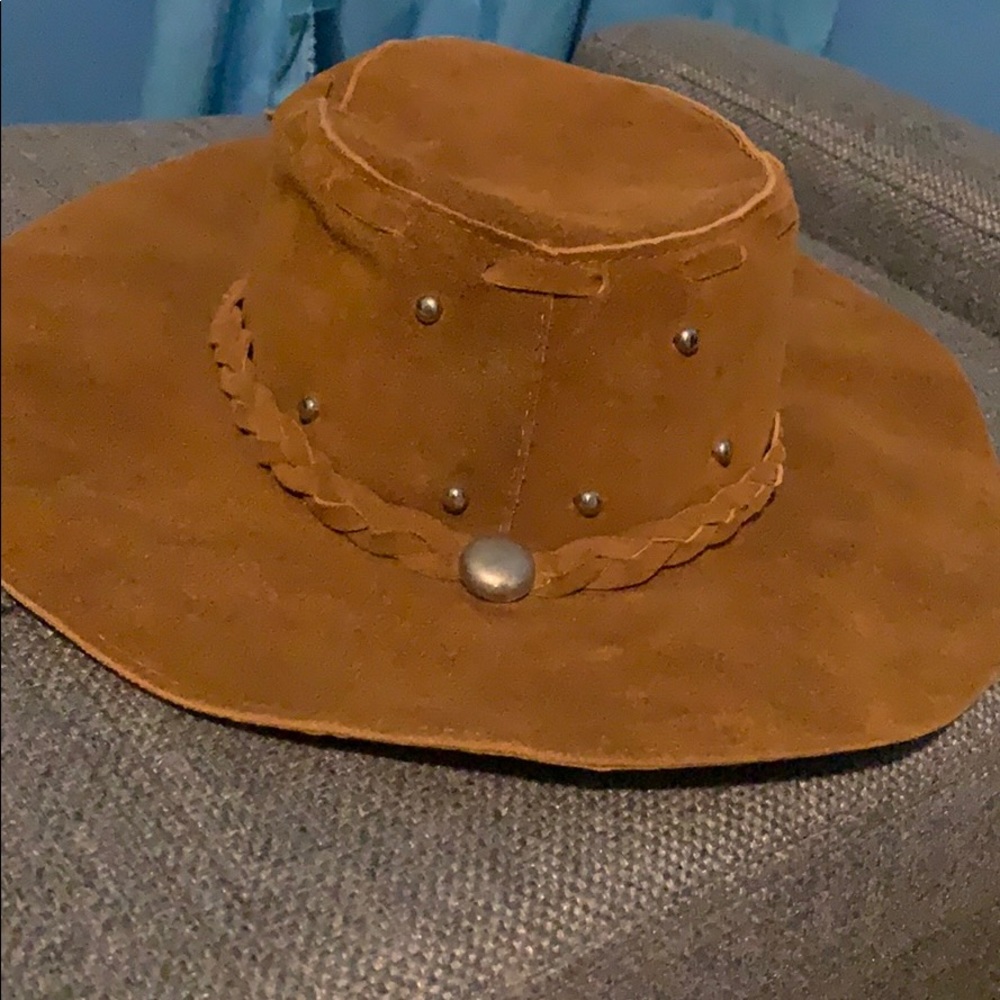leather braided cowgirl hat
